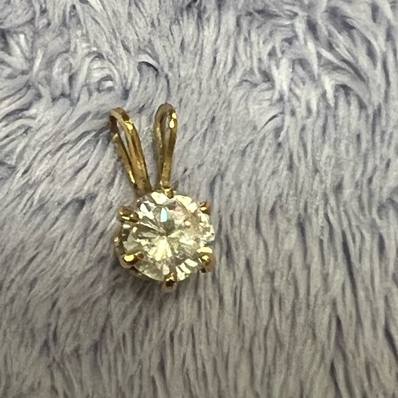CZ and Gold Plate Pendant - Picture 1 of 2